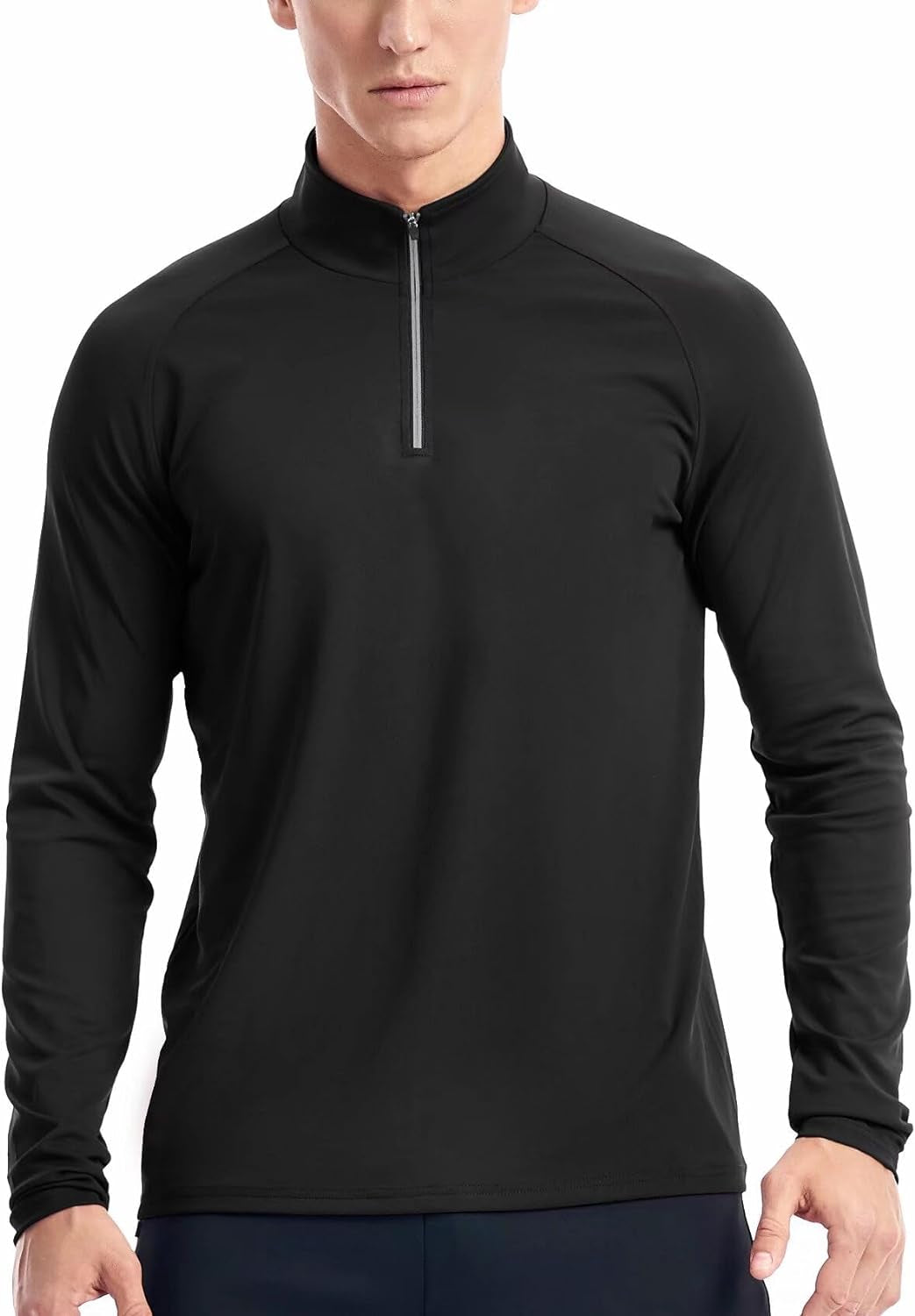 1/4 Zip Pullover Mens Running Shirt Long Sleeve