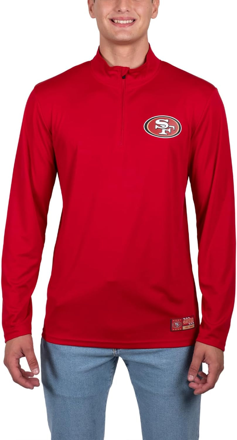 NFL Men'S Super Soft Quarter Zip Long Sleeve T-Shirt