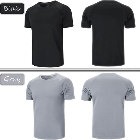 5/3 Pack Running Top Men Casual Shirts Workout Plain Gym Moisture Wicking Active Athletic Short Sleeve T-Shirts