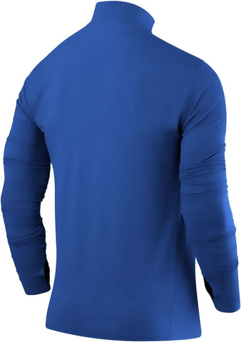 Men'S Fusion Pro Quickdry Long Sleeve Half Zip Running Shirt – Athletic Workout Pullover with Pocket & Thumb Holes