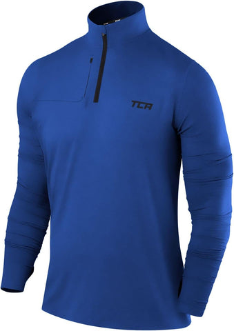 Men'S Fusion Pro Quickdry Long Sleeve Half Zip Running Shirt – Athletic Workout Pullover with Pocket & Thumb Holes