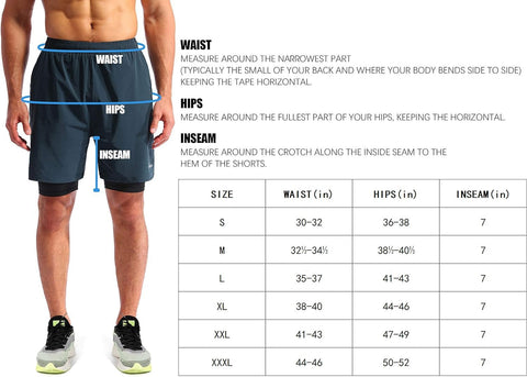 Men’S 2 in 1 Running Shorts 7" Quick Dry Gym Athletic Workout Shorts for Men with Phone Pockets