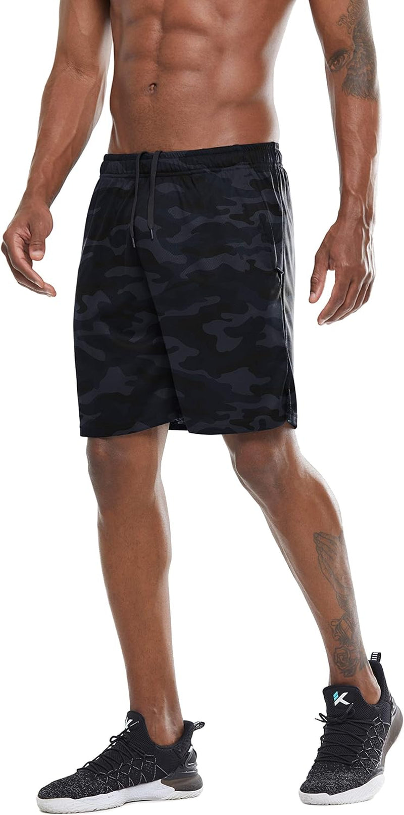 Men'S 7" Workout Running Shorts Quick Dry Lightweight Gym Shorts with Zip Pockets