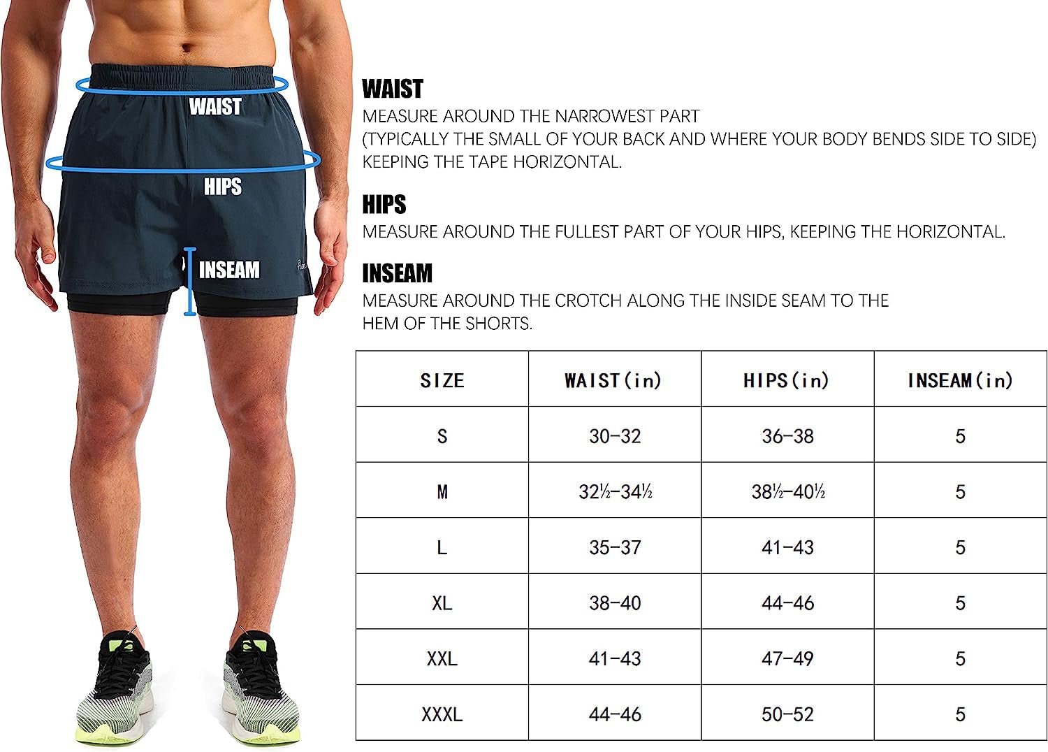 Men’S 2 in 1 Running Shorts 5" Quick Dry Gym Athletic Workout Shorts for Men with Phone Pockets