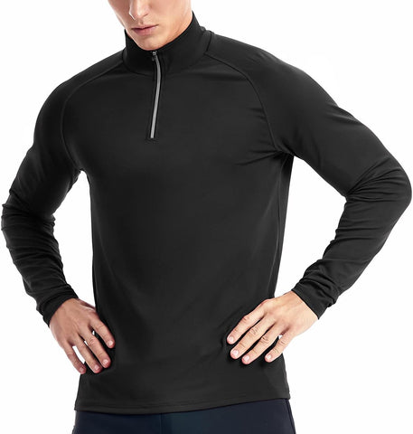 1/4 Zip Pullover Mens Running Shirt Long Sleeve