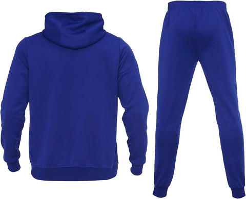 Men'S Casual Tracksuit Long Sleeve Athletic Hooded Sweatsuits 2 Piece Set Full Zip Running Jogging Suits for Men(Blue,3Xl)