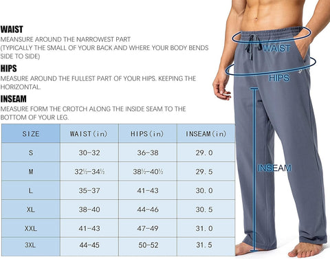 Men'S Cotton Yoga Sweatpants Athletic Lounge Pants Open Bottom Casual Jersey Pants for Men with Pockets