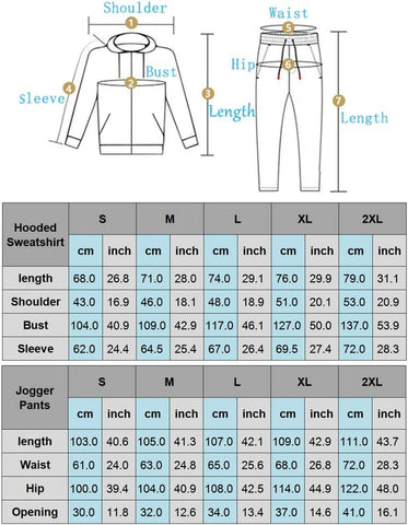 Men'S Casual Tracksuit Set Long Sleeve Full-Zip Running Jogging Athletic Sweat Suits