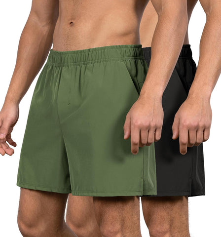 Men'S 2 Pack Athletic Shorts with Pockets 5" / 7" Inseam Quick Dry Lightweight Workout Gym Running Shorts