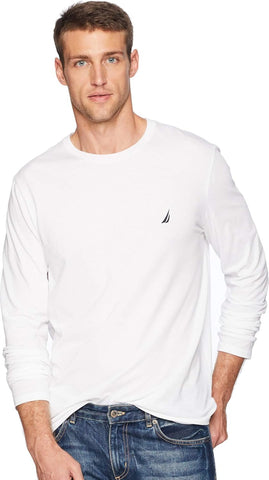 Men'S Long Sleeve Solid Crew Neck T-Shirt