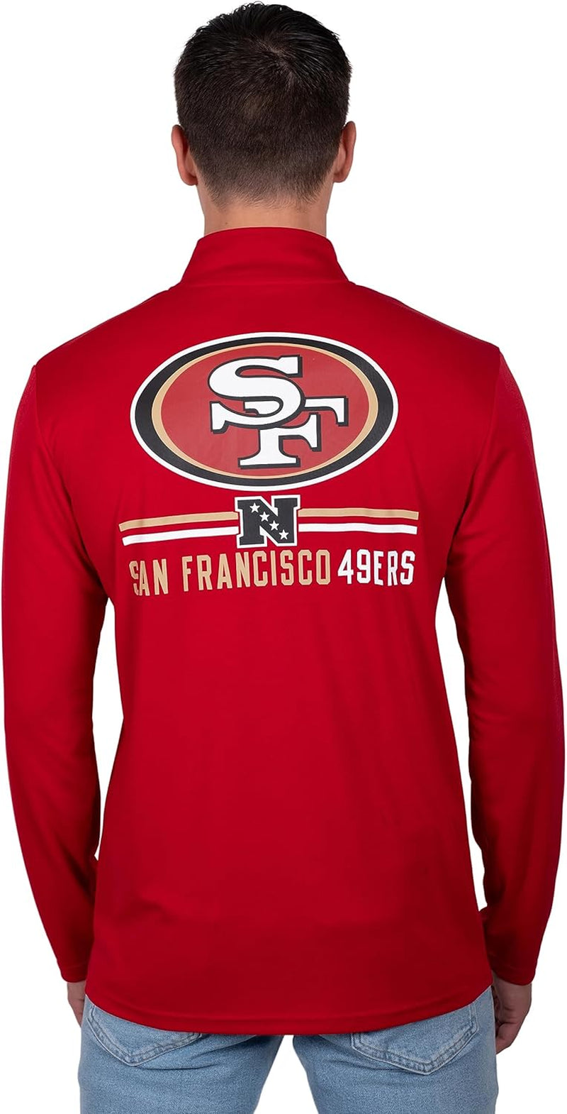 NFL Men'S Super Soft Quarter Zip Long Sleeve T-Shirt