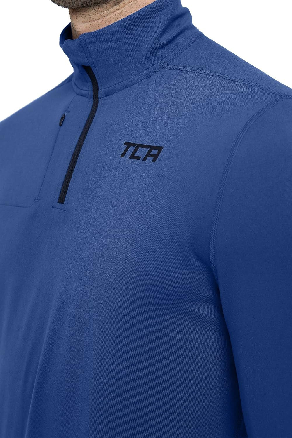 Men'S Fusion Pro Quickdry Long Sleeve Half Zip Running Shirt – Athletic Workout Pullover with Pocket & Thumb Holes