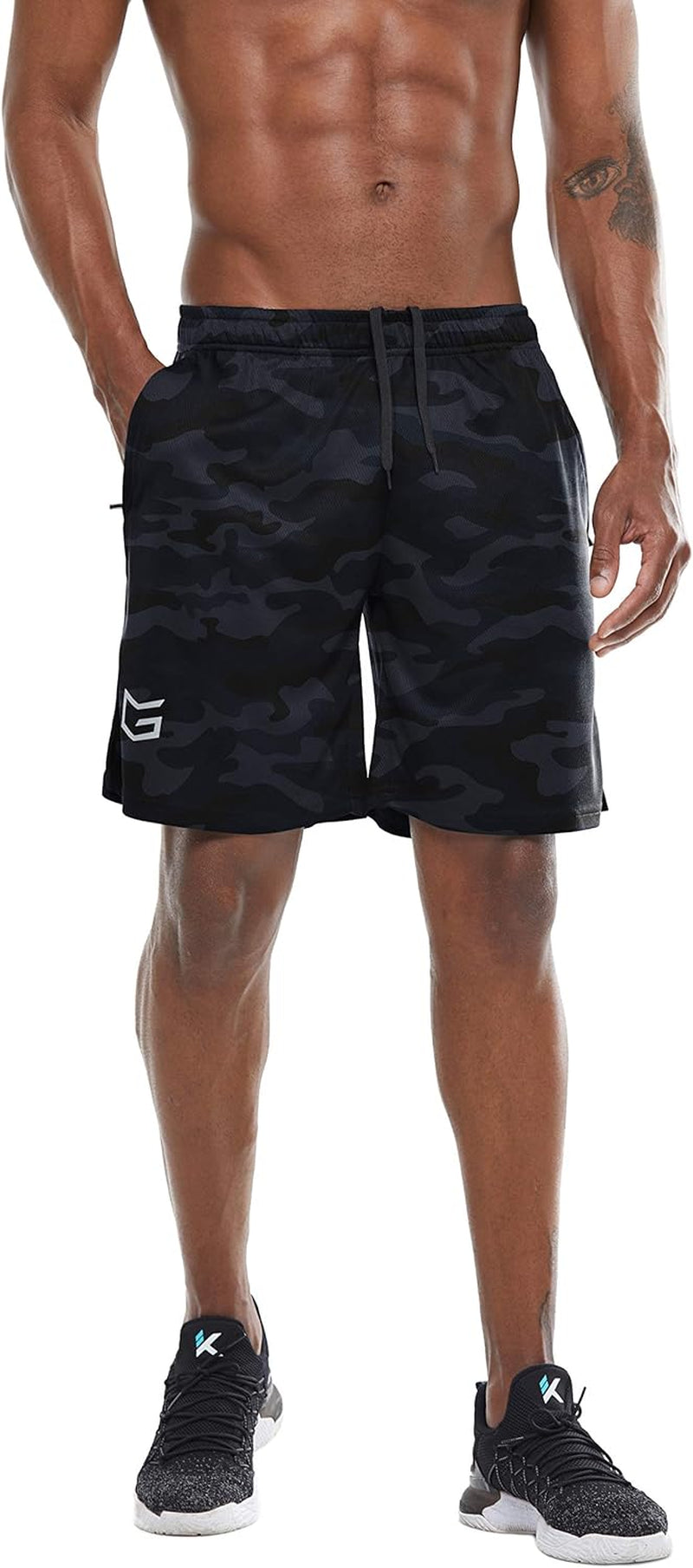 Men'S 7" Workout Running Shorts Quick Dry Lightweight Gym Shorts with Zip Pockets