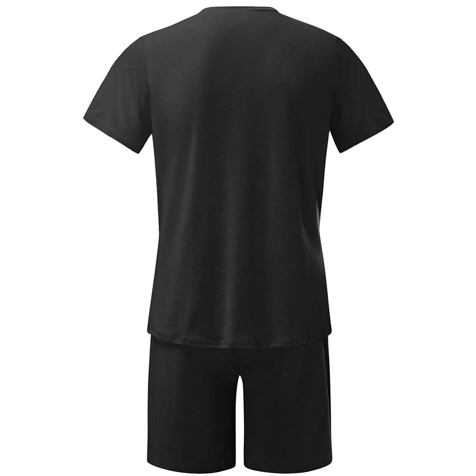 Men'S Short Sleeve T-Shirt and Shorts Set Sport Casual Crew Neck Muscle Sportswear 2 Piece Tracksuit Summer Outfits