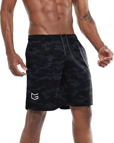 Men'S 7" Workout Running Shorts Quick Dry Lightweight Gym Shorts with Zip Pockets