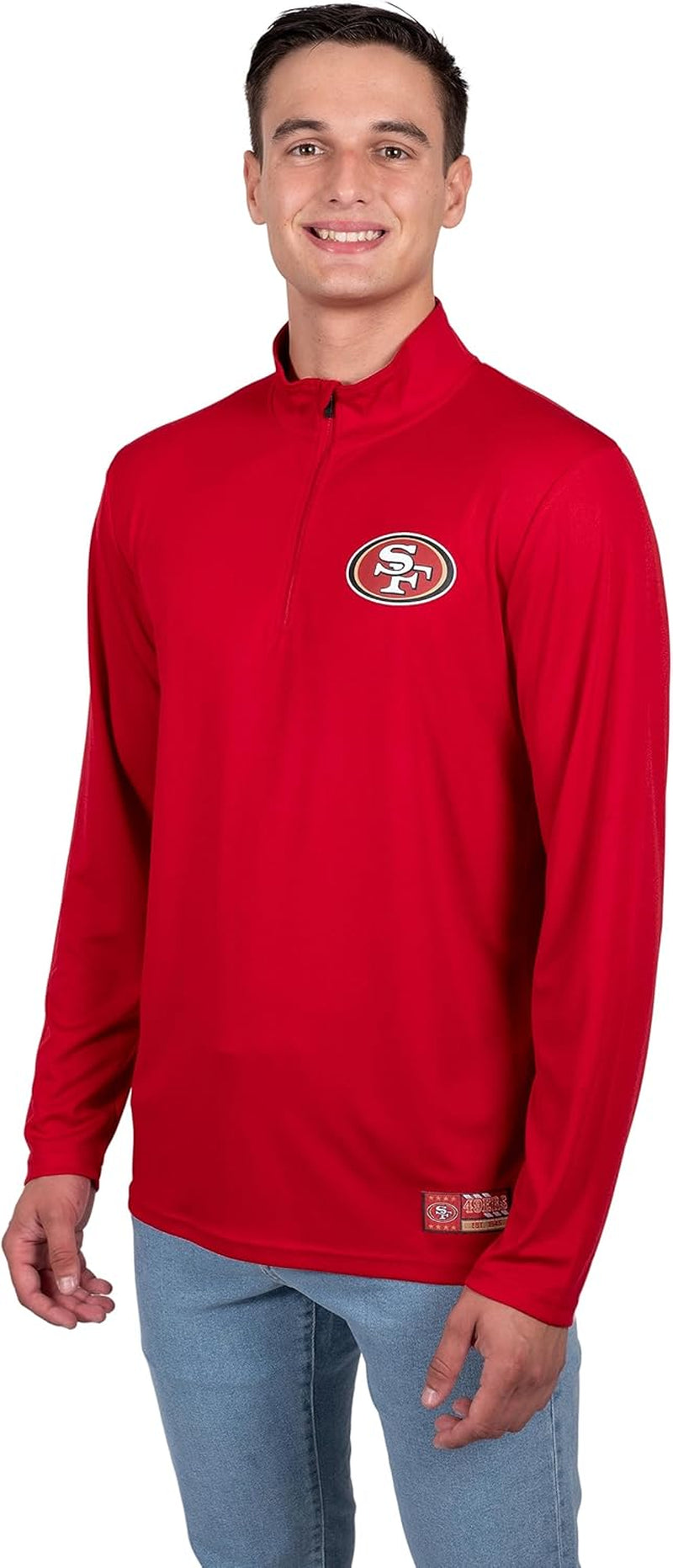 NFL Men'S Super Soft Quarter Zip Long Sleeve T-Shirt