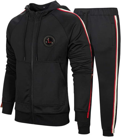 Men'S Casual Tracksuit Set Long Sleeve Full-Zip Running Jogging Athletic Sweat Suits