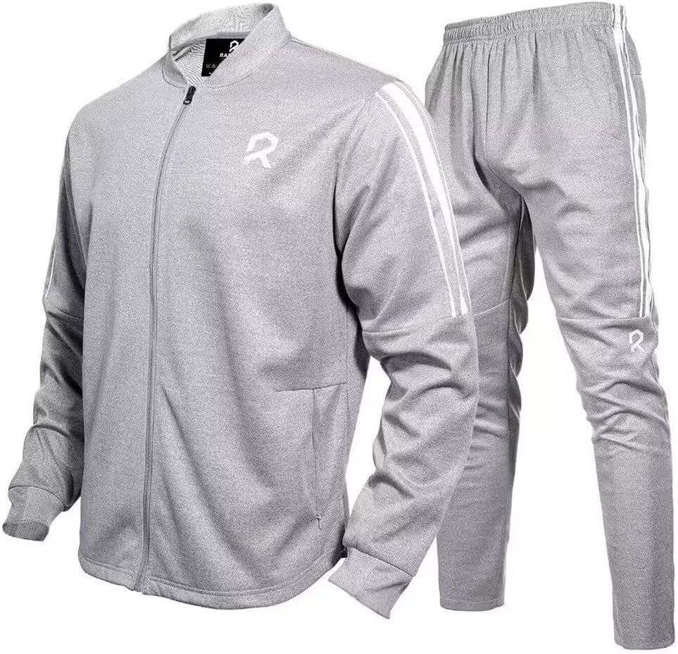 Mens Track Suit Set 2 Pieces Casual Active Sweatsuit Zip up Jacket Pants Jogging Outwear