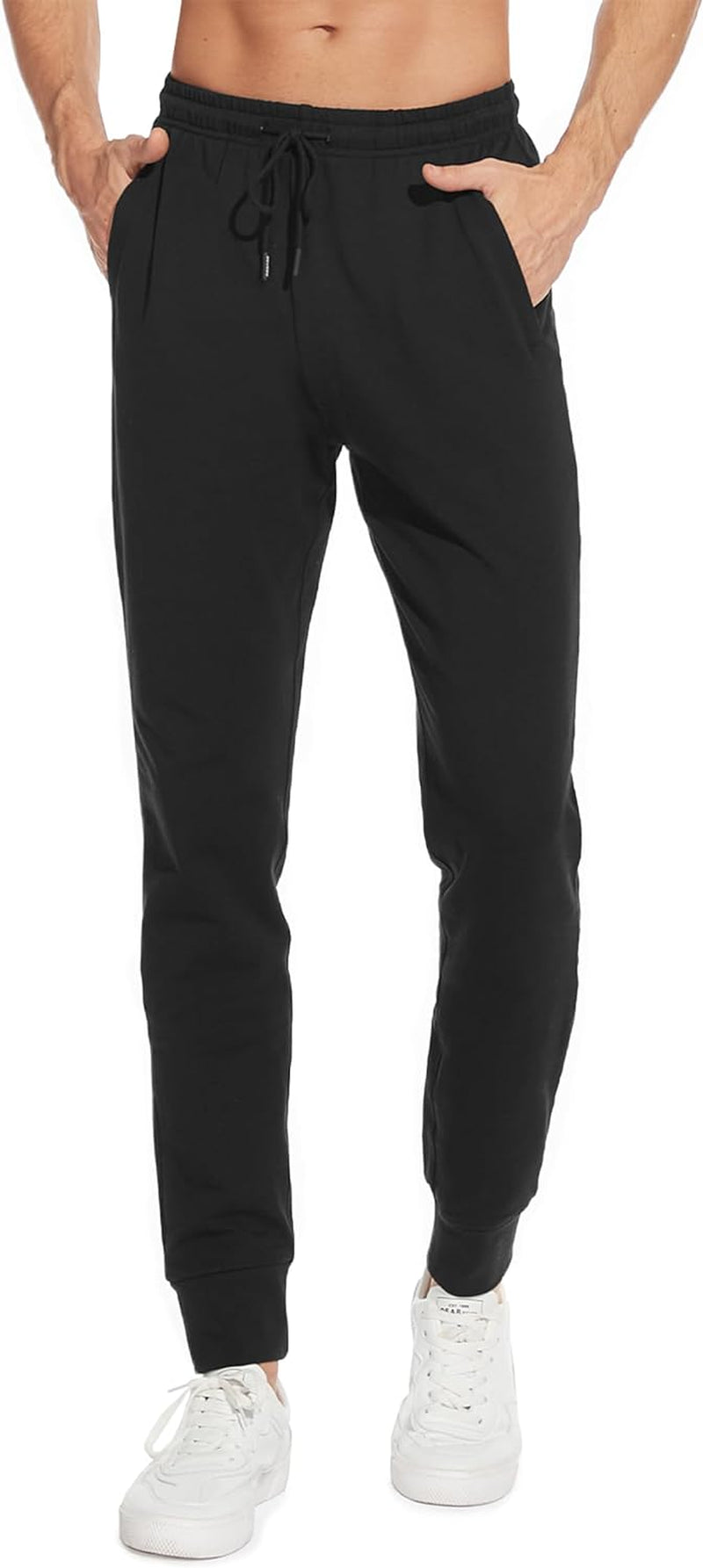 Men'S 32"/34"/36"/38" Inseam Tall Lightweight Cotton Joggers with Zipper Pockets Active Sweatpants Sports Track Pants