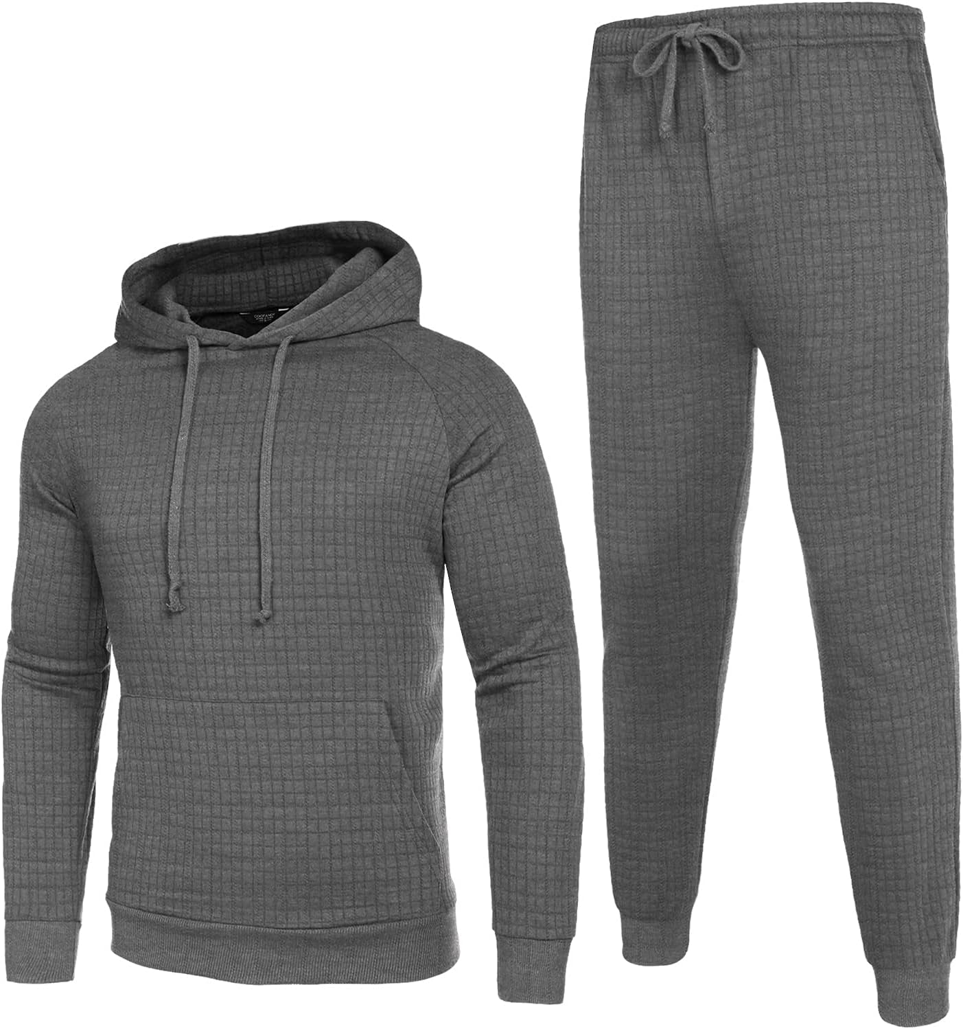 Men'S Tracksuit 2 Piece Waffle Hoodie Sweatsuits Sets Athletic Jogging Suits with Pocket