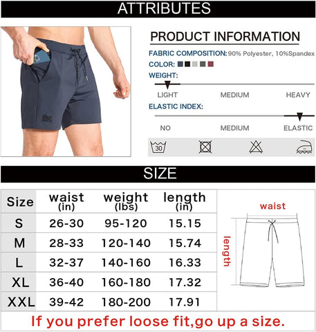 Men'S Lightweight Gym Shorts,Bodybuilding Quick Dry Running Athletic Workout Shorts for Men with Pockets